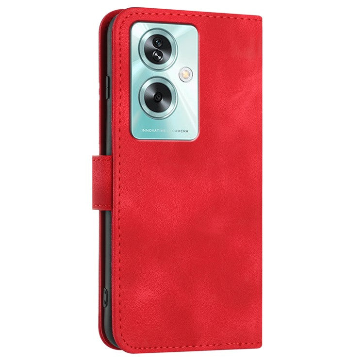 YX0040 For Oppo A79 5G / A2 5G Geometric Phone Case PU Leather Magnetic Closure Cover - Red