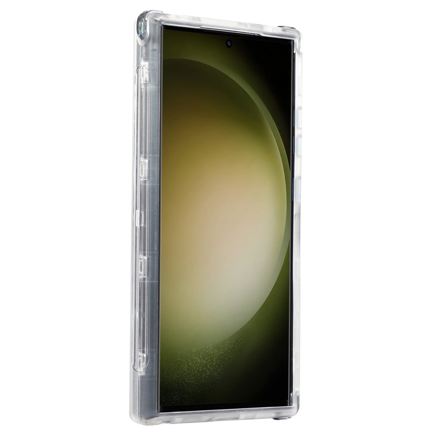 For Samsung Galaxy S24 Ultra Slide Belt Holster Case Kickstand Matte PC+TPU Mobile Phone Cover - Transparent Sapphire