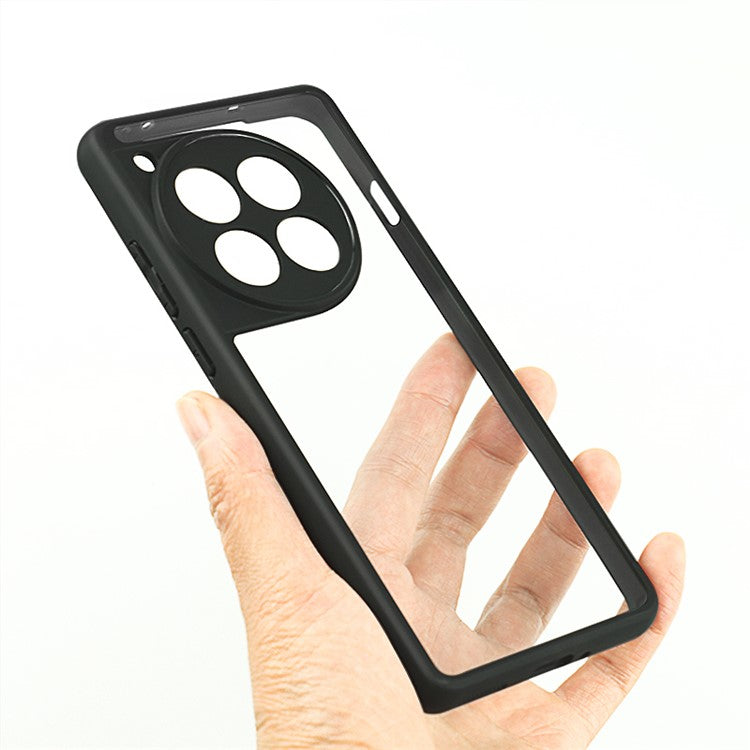 For OnePlus 12 5G Clear Case TPU Frame PC Back Mobile Phone Cover