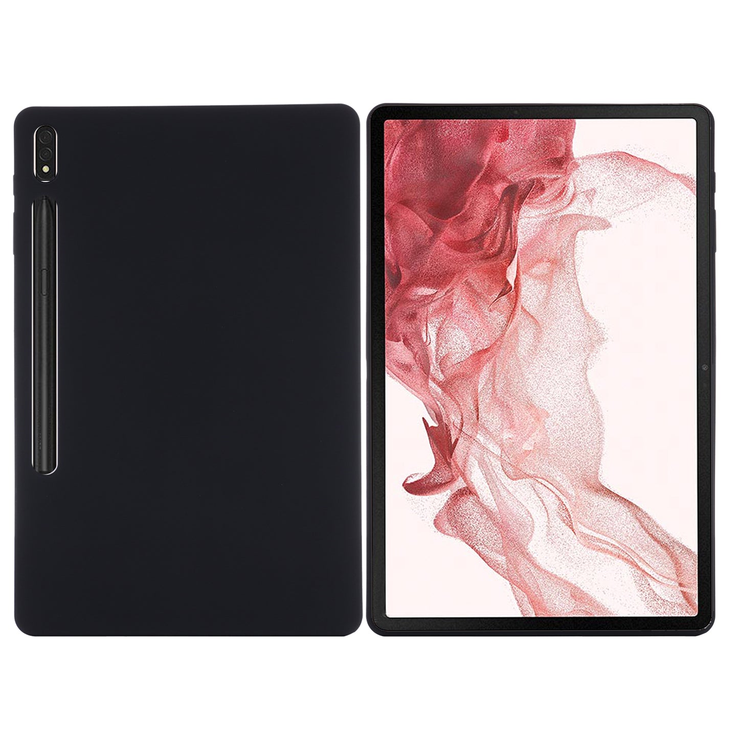 For Samsung Galaxy Tab S9 FE+ Liquid Silicone Case Soft Touch Tablet Cover - Black