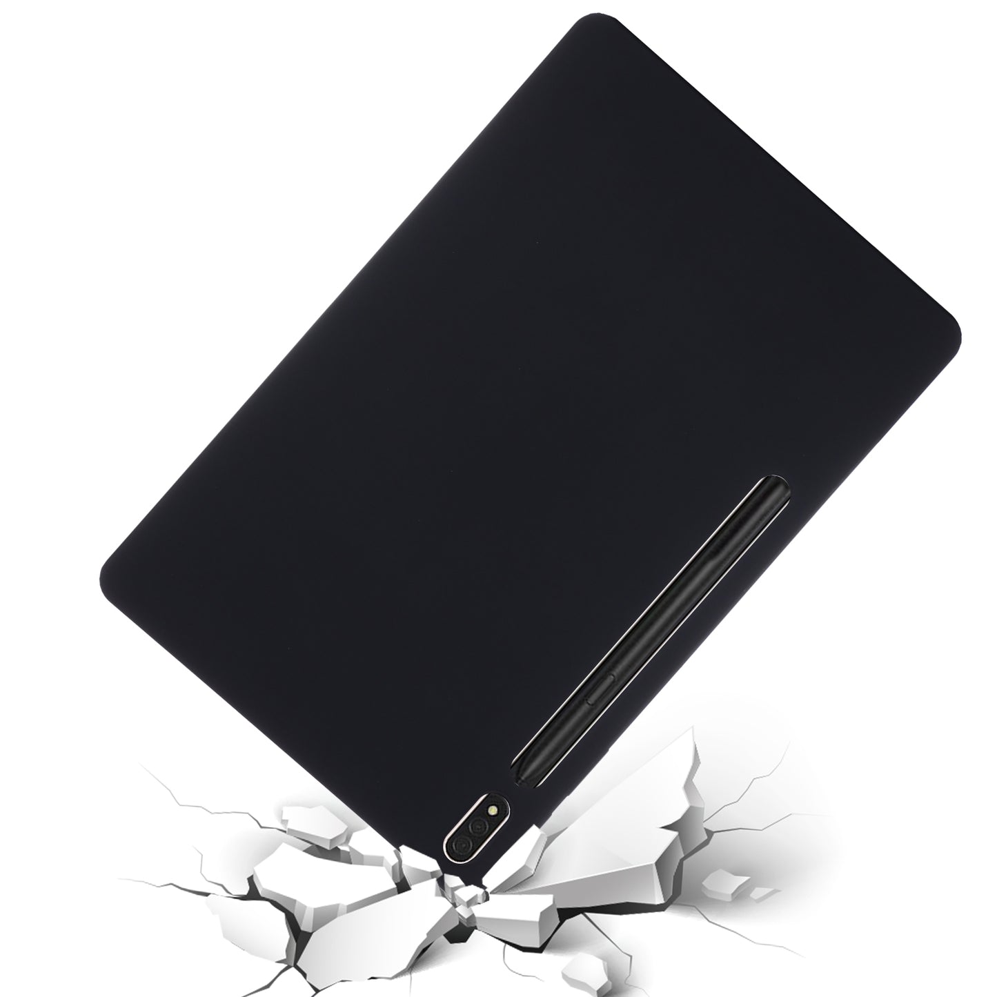 For Samsung Galaxy Tab S9 FE+ Liquid Silicone Case Soft Touch Tablet Cover - Black