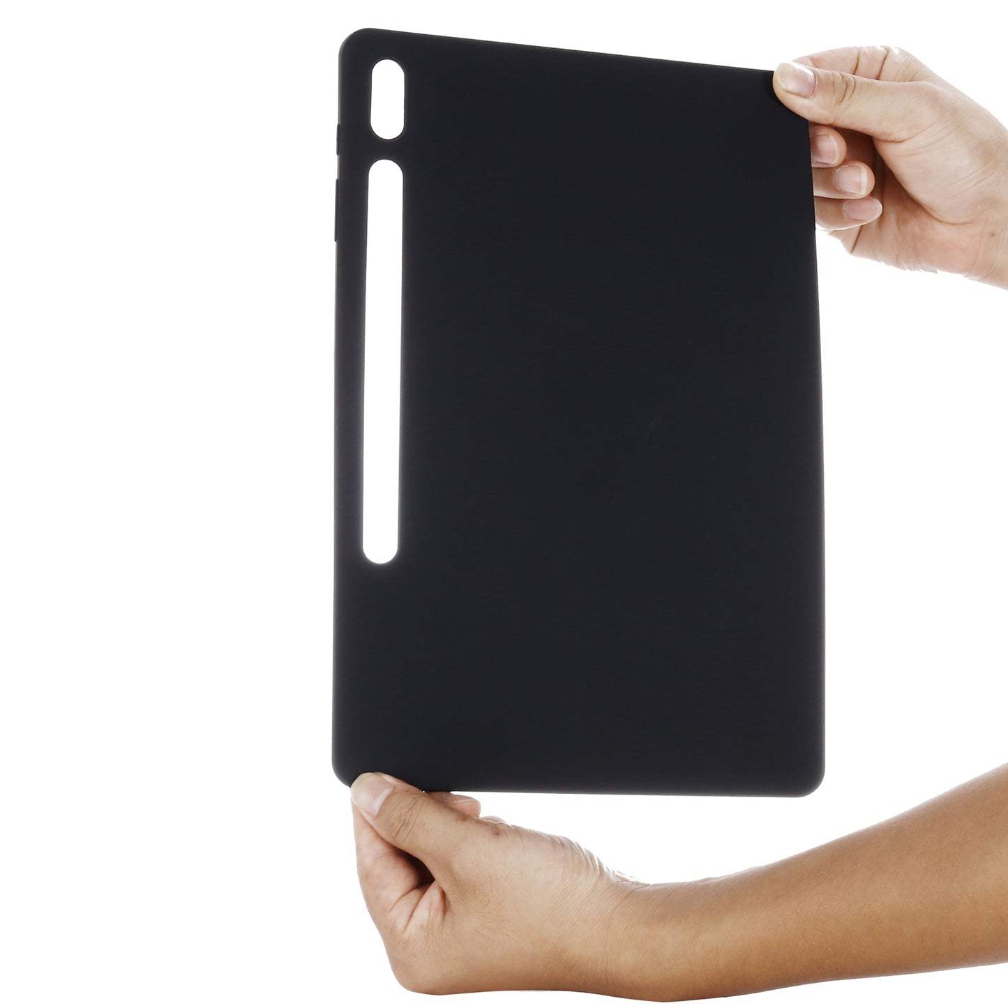 For Samsung Galaxy Tab S9 FE+ Liquid Silicone Case Soft Touch Tablet Cover - Black