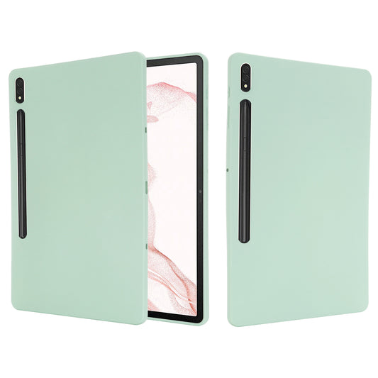 For Samsung Galaxy Tab S9 FE+ Liquid Silicone Case Soft Touch Tablet Cover - Green