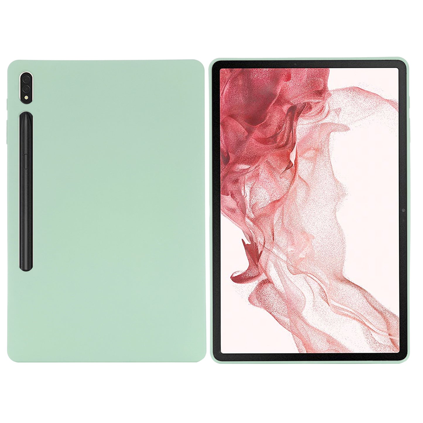 For Samsung Galaxy Tab S9 FE+ Liquid Silicone Case Soft Touch Tablet Cover - Green