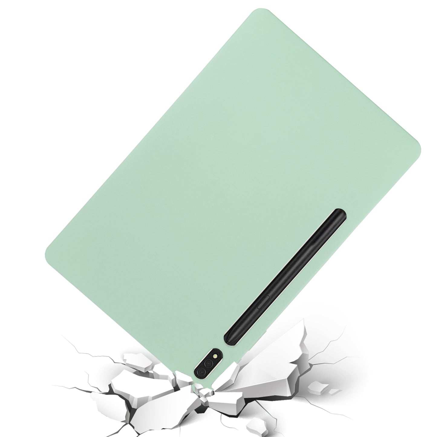 For Samsung Galaxy Tab S9 FE+ Liquid Silicone Case Soft Touch Tablet Cover - Green