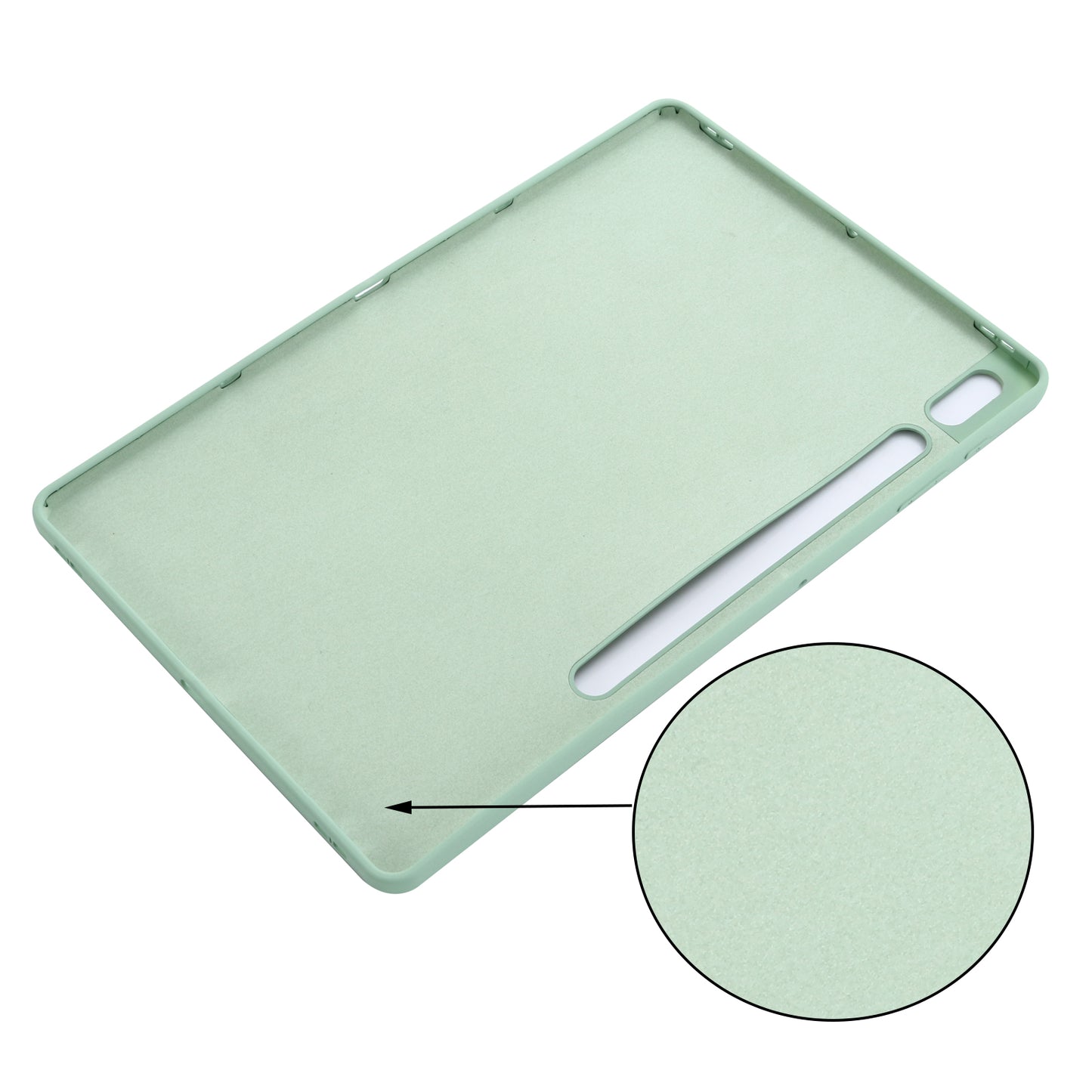 For Samsung Galaxy Tab S9 FE+ Liquid Silicone Case Soft Touch Tablet Cover - Green