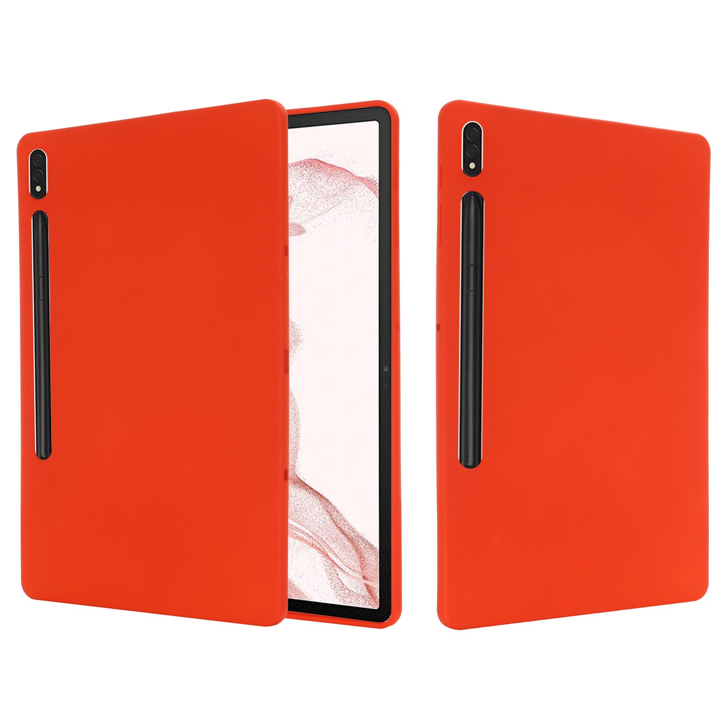 For Samsung Galaxy Tab S9 FE+ Liquid Silicone Case Soft Touch Tablet Cover - Red