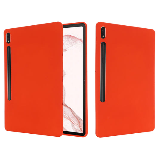 For Samsung Galaxy Tab S9 FE+ Liquid Silicone Case Soft Touch Tablet Cover - Red