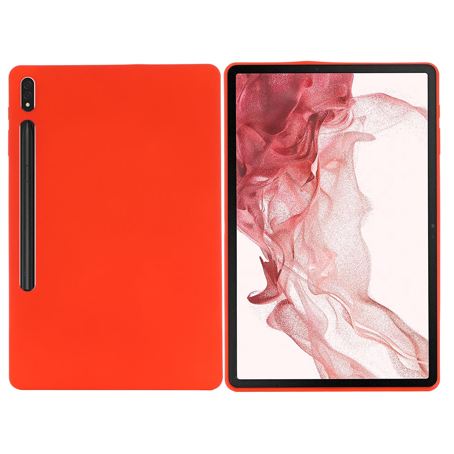 For Samsung Galaxy Tab S9 FE+ Liquid Silicone Case Soft Touch Tablet Cover - Red