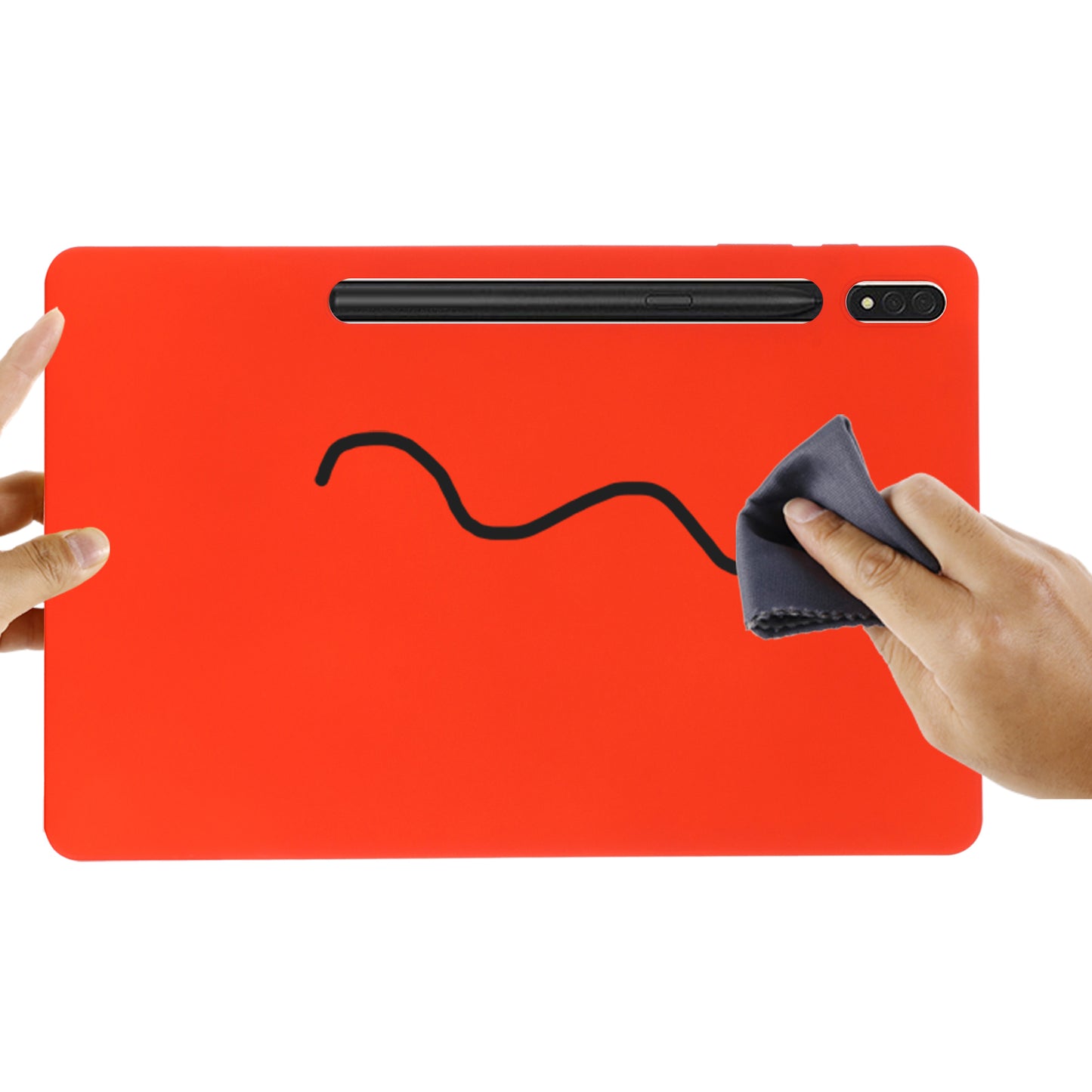 For Samsung Galaxy Tab S9 FE+ Liquid Silicone Case Soft Touch Tablet Cover - Red