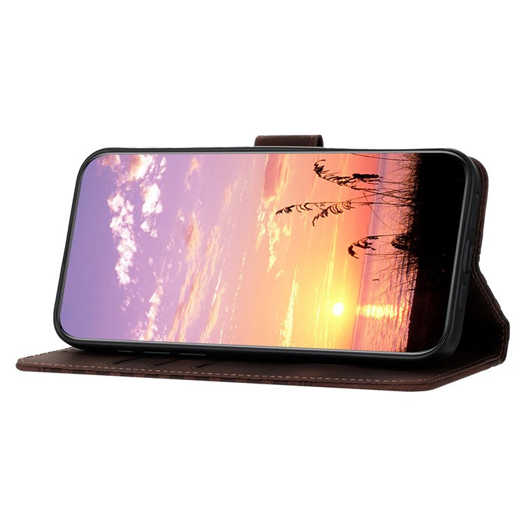 YX0060 For Oppo A57 (2022) 5G / A57 4G / A77 5G Phone Case Wallet Leather Phone Cover - Coffee