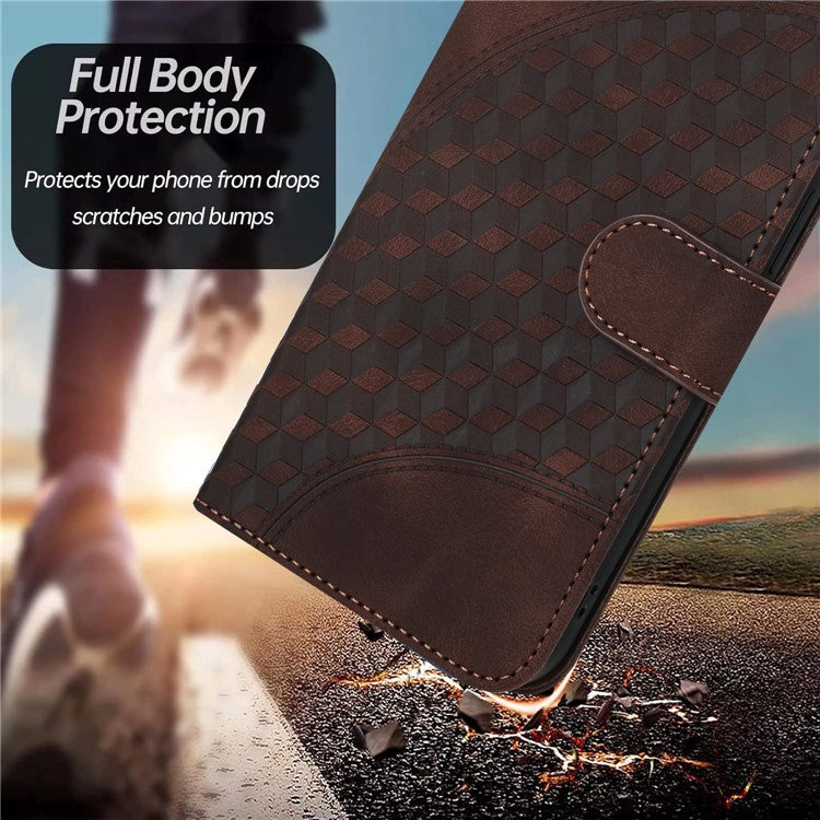 YX0060 For Oppo A57 (2022) 5G / A57 4G / A77 5G Phone Case Wallet Leather Phone Cover - Coffee