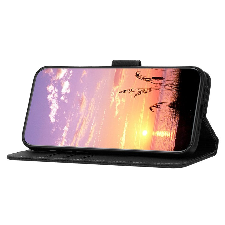 YX0060 For Oppo A57 (2022) 5G / A57 4G / A77 5G Phone Case Wallet Leather Phone Cover - Black