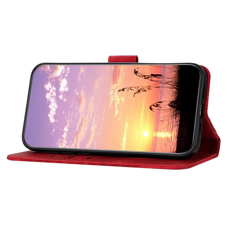 YX0060 For Oppo A57 (2022) 5G / A57 4G / A77 5G Phone Case Wallet Leather Phone Cover - Red