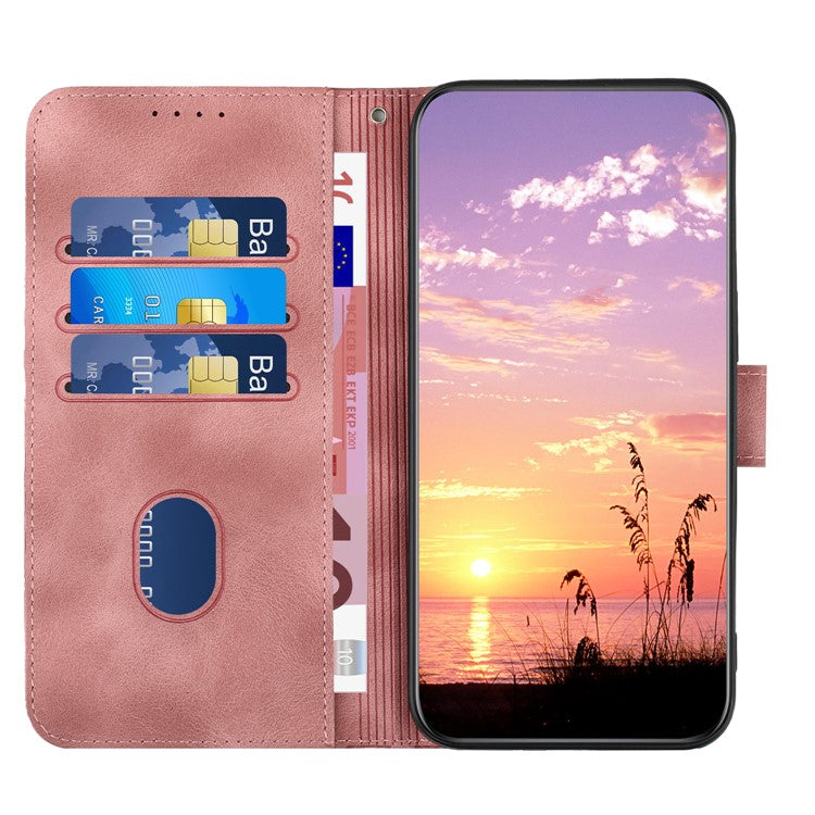 YX0060 For Oppo A57 (2022) 5G / A57 4G / A77 5G Phone Case Wallet Leather Phone Cover - Pink