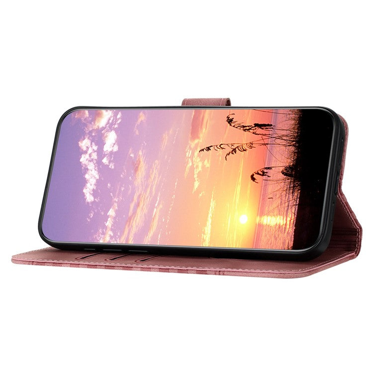 YX0060 For Oppo A57 (2022) 5G / A57 4G / A77 5G Phone Case Wallet Leather Phone Cover - Pink