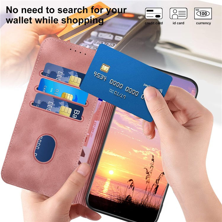 YX0060 For Oppo A57 (2022) 5G / A57 4G / A77 5G Phone Case Wallet Leather Phone Cover - Pink