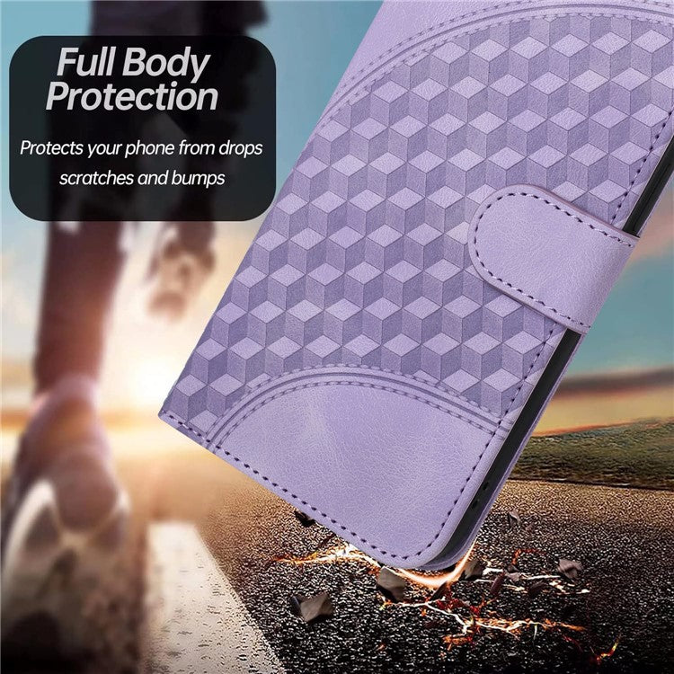 YX0060 For Oppo A57 (2022) 5G / A57 4G / A77 5G Phone Case Wallet Leather Phone Cover - Purple
