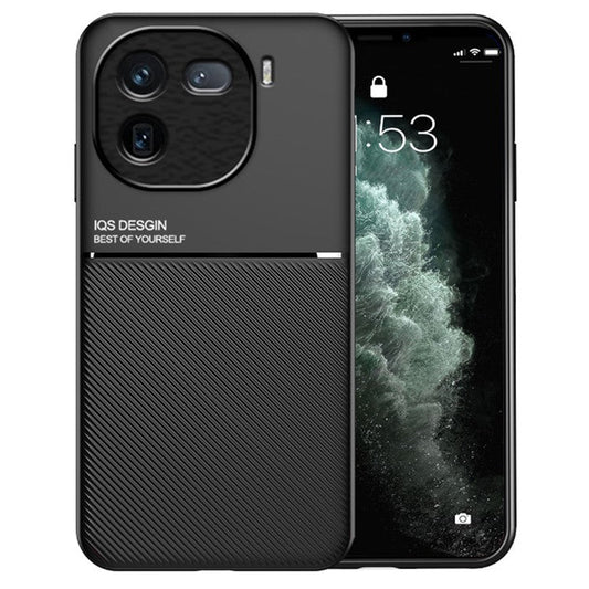 For vivo iQOO 12 5G Case Works with Magnetic Car Mount Phone Guard Shell - Black