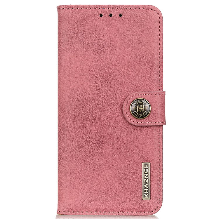 KHAZNEH For OnePlus 12 5G Case Cowhide Texture Stand Wallet Anti-drop Phone Cover - Pink