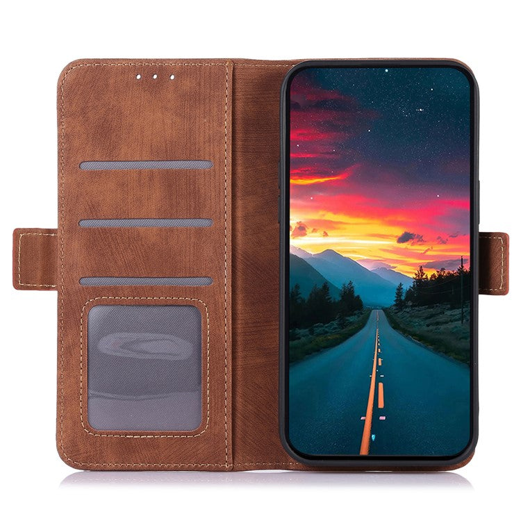 ABEEL For OnePlus 12 5G Case Retro PU Leather+TPU Folio Stand Cover with Magnetic Clasp - Brown