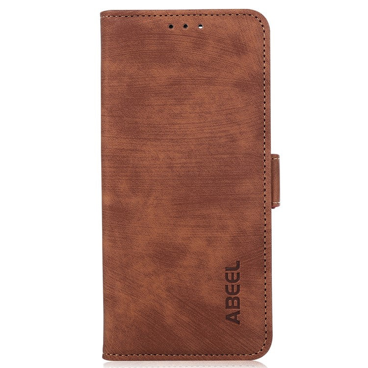 ABEEL For OnePlus 12 5G Case Retro PU Leather+TPU Folio Stand Cover with Magnetic Clasp - Brown
