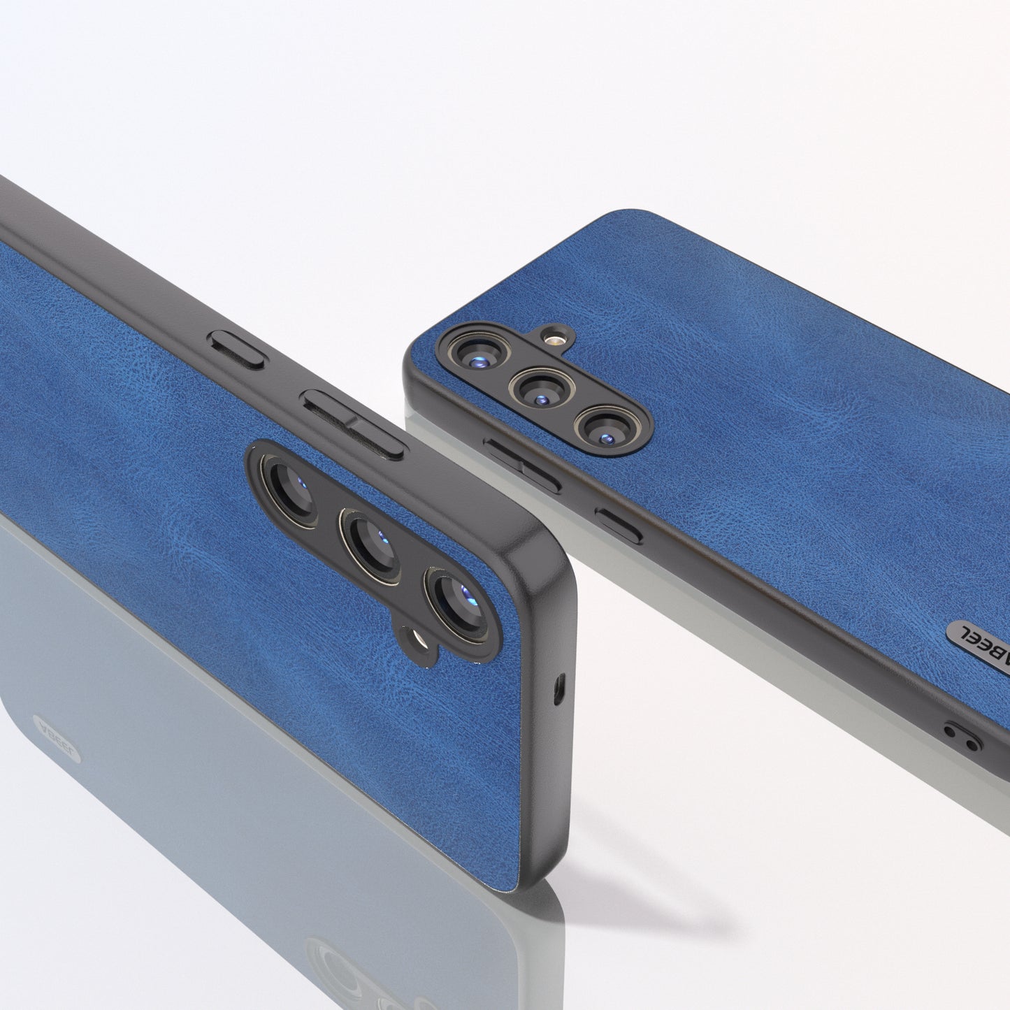 ABEEL For Samsung Galaxy S24+ Case Vintage Style PU Leather Coated PC Phone Cover - Blue