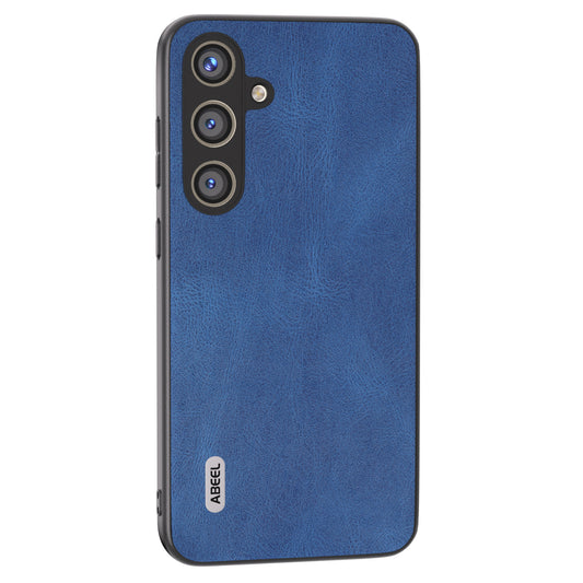 ABEEL For Samsung Galaxy S24 Case Shockproof PU Leather+PC Retro Phone Guard Cover - Blue