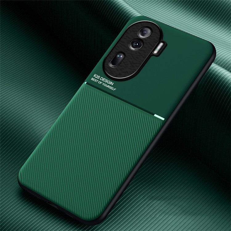 Phone Cover for Oppo Reno11 Pro 5G (Global) / Reno11 (China) 5G Anti-scratch Back Case with Magnetic Holder Metal Sheet - Green
