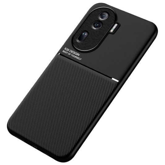 Phone Cover for Oppo Reno11 Pro 5G (Global) / Reno11 (China) 5G Anti-scratch Back Case with Magnetic Holder Metal Sheet - Black