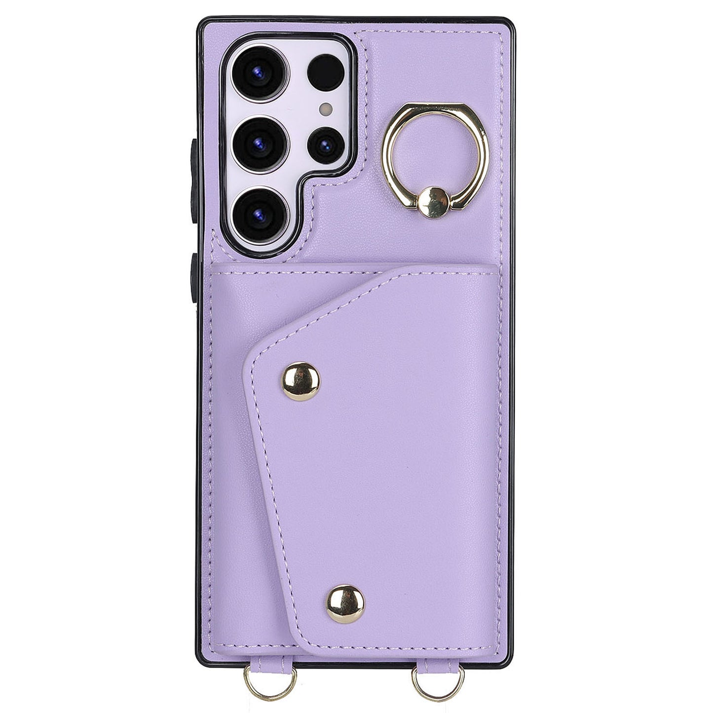 For Samsung Galaxy S24 Ultra Case Wallet Zipper Anti-scratch PU Leather+TPU Phone Protector - Purple