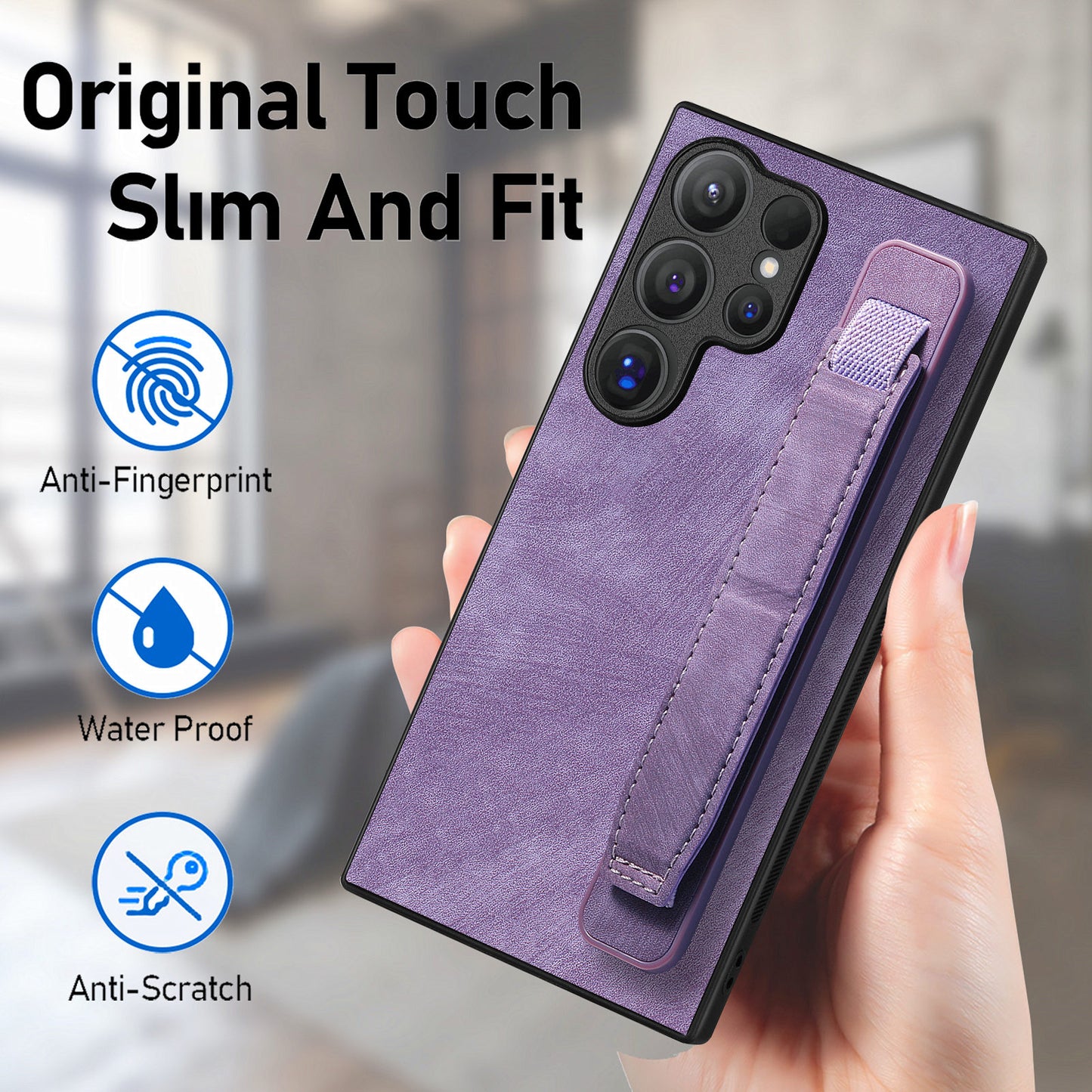 D11 For Samsung Galaxy S24 Ultra Case Vintage PU Leather+TPU Phone Guard Cover - Purple