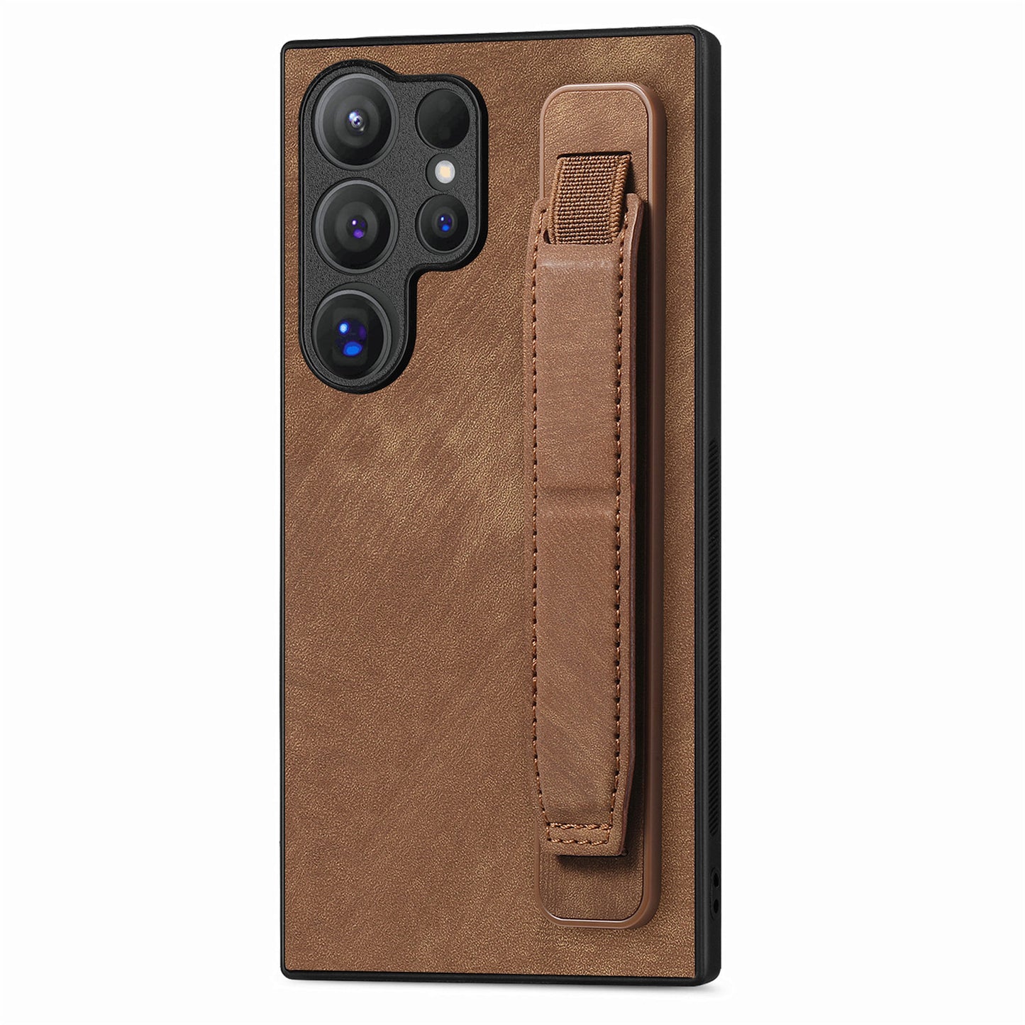D11 For Samsung Galaxy S24 Ultra Case Vintage PU Leather+TPU Phone Guard Cover - Brown