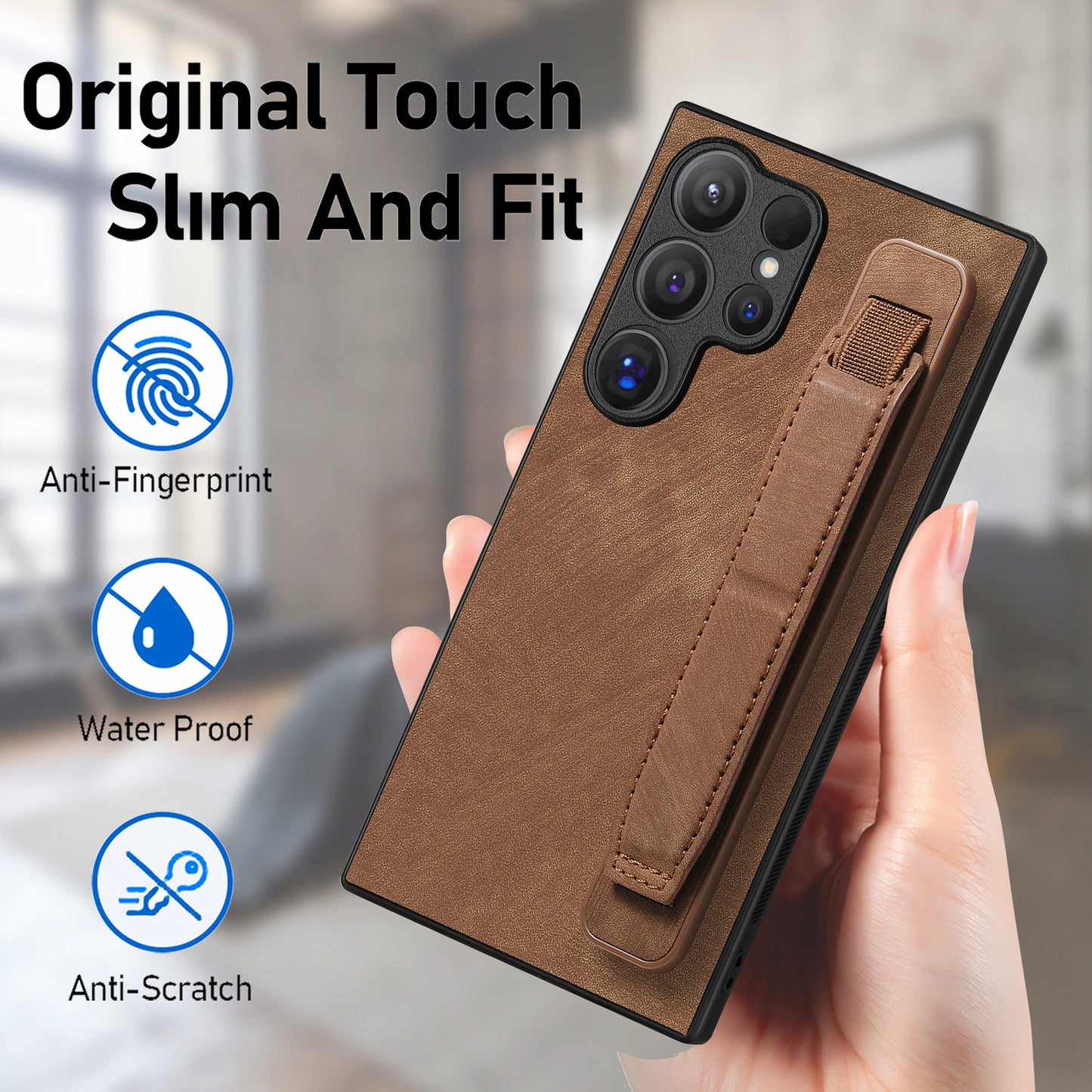 D11 For Samsung Galaxy S24 Ultra Case Vintage PU Leather+TPU Phone Guard Cover - Brown