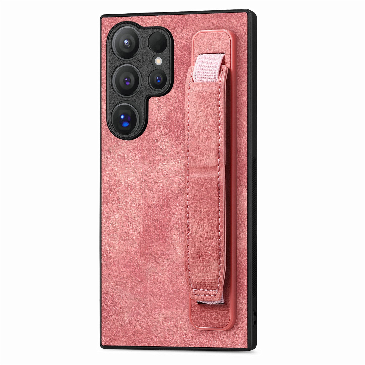 D11 For Samsung Galaxy S24 Ultra Case Vintage PU Leather+TPU Phone Guard Cover - Pink