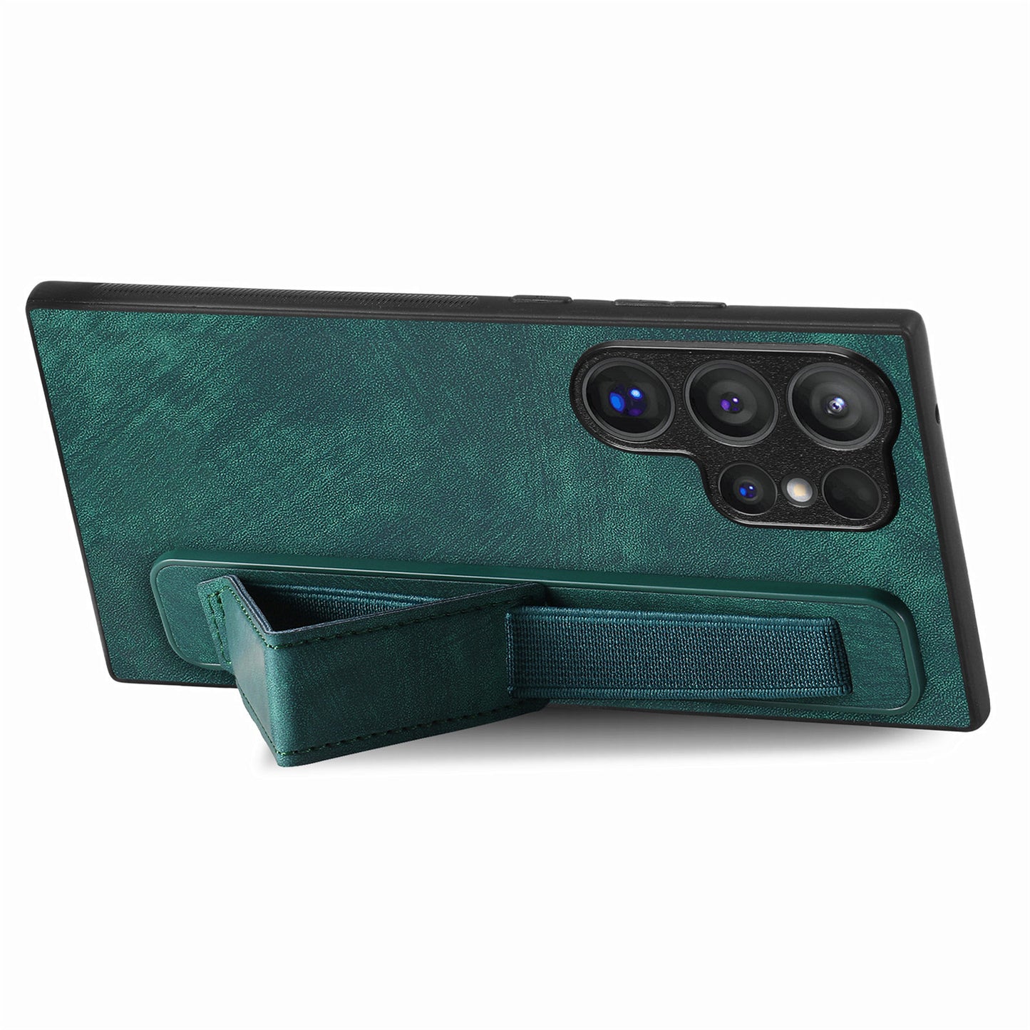 D11 For Samsung Galaxy S24 Ultra Case Vintage PU Leather+TPU Phone Guard Cover - Green