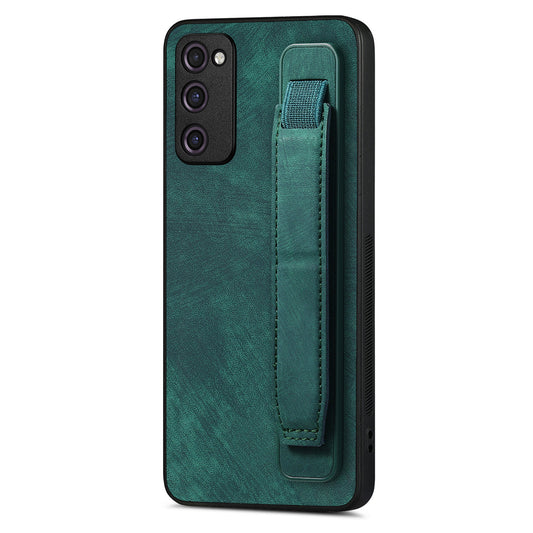 D11 For Samsung Galaxy S20 FE / S20 FE 5G / S20 FE 2022 / S20 Lite Retro Phone Case Wristband Kickstand - Green