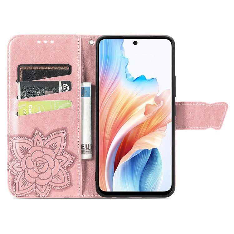 Phone Stand Case for Oppo A79 5G / A2 5G PU Leather Phone Cover - Rose Gold