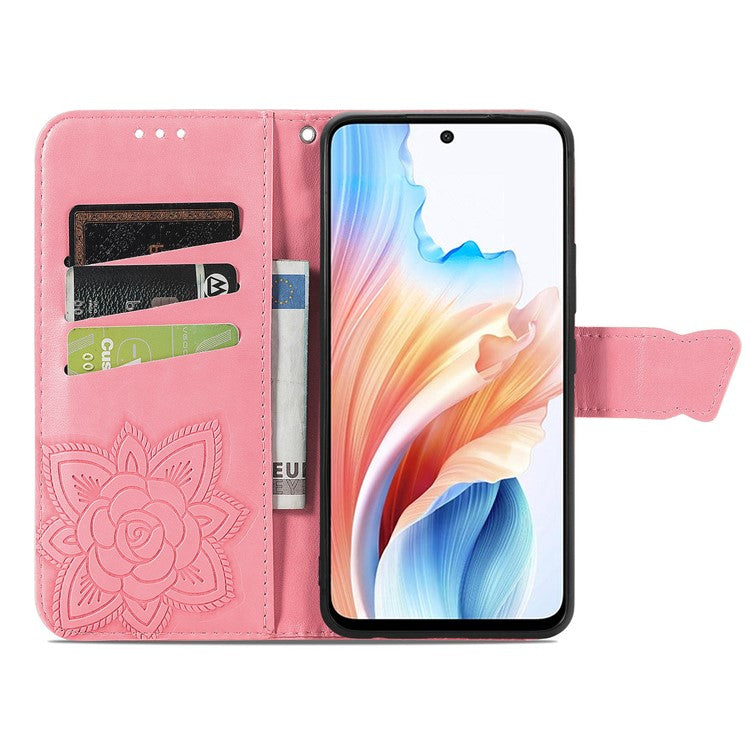 Phone Stand Case for Oppo A79 5G / A2 5G PU Leather Phone Cover - Pink