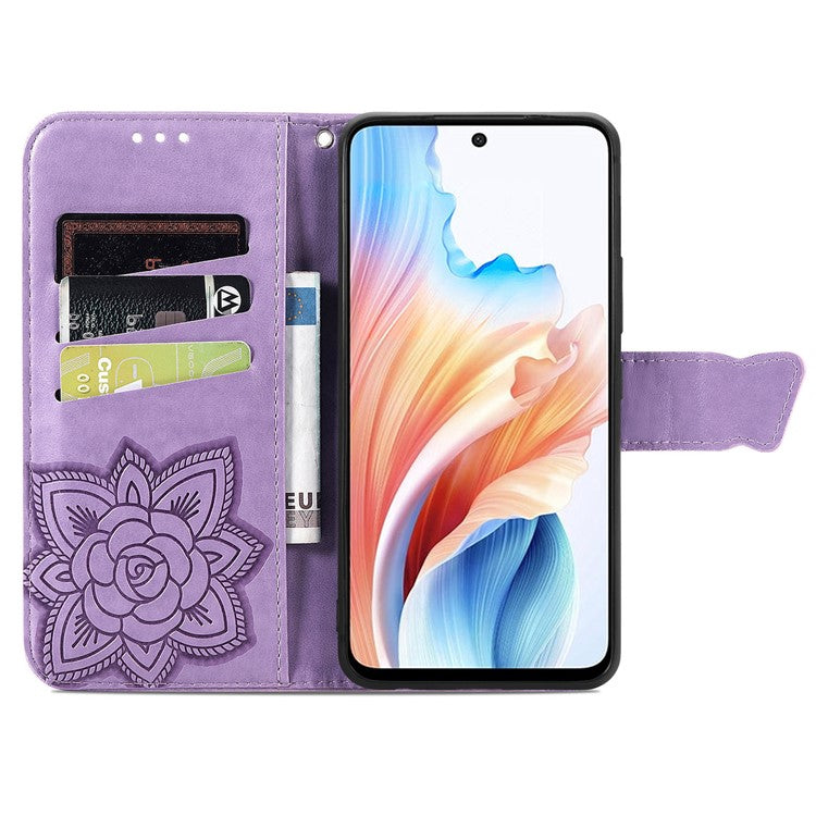 Phone Stand Case for Oppo A79 5G / A2 5G PU Leather Phone Cover - Light Purple
