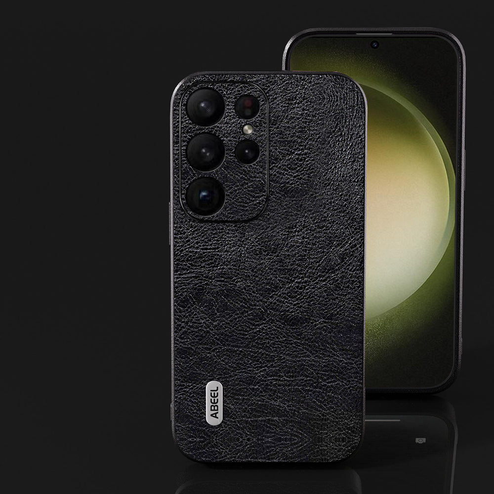 ABEEL For Samsung Galaxy S24 Ultra Retro Leather Case Litchi Texture Back Cover - Black