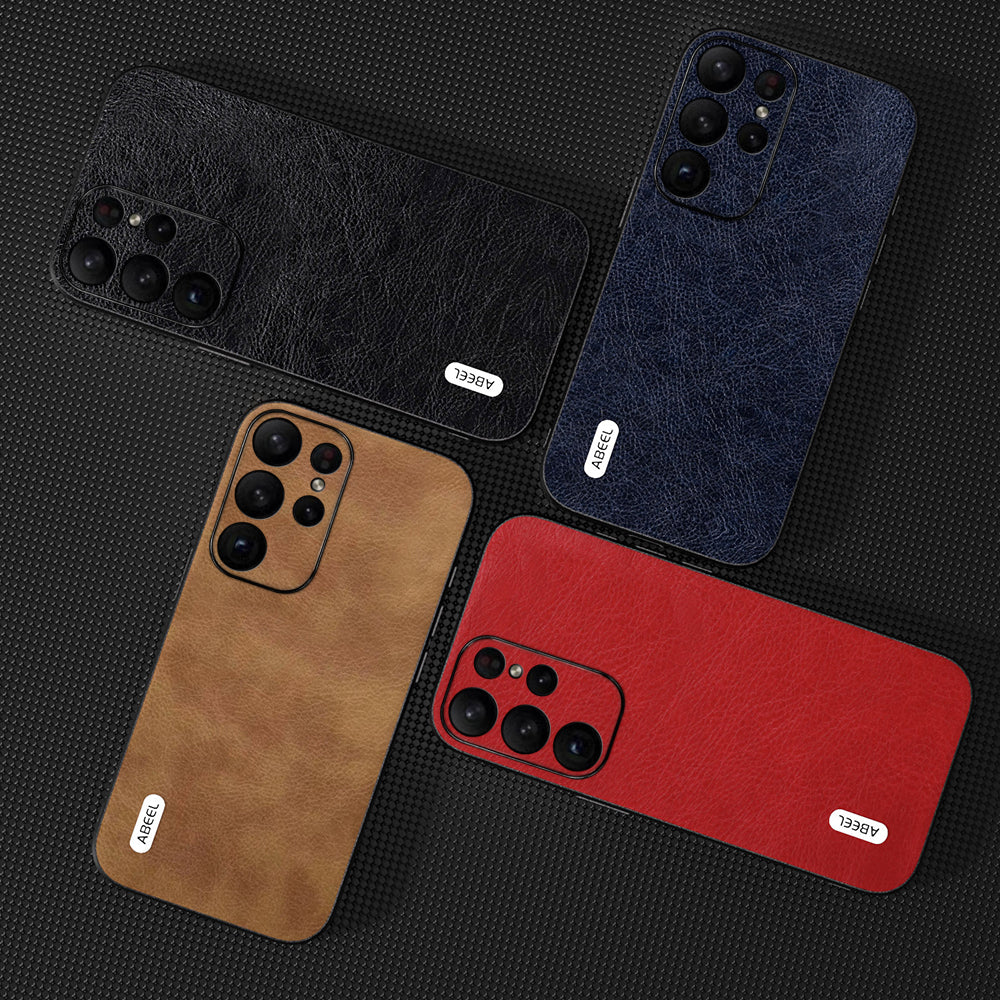 ABEEL For Samsung Galaxy S24 Ultra Retro Leather Case Litchi Texture Back Cover - Red