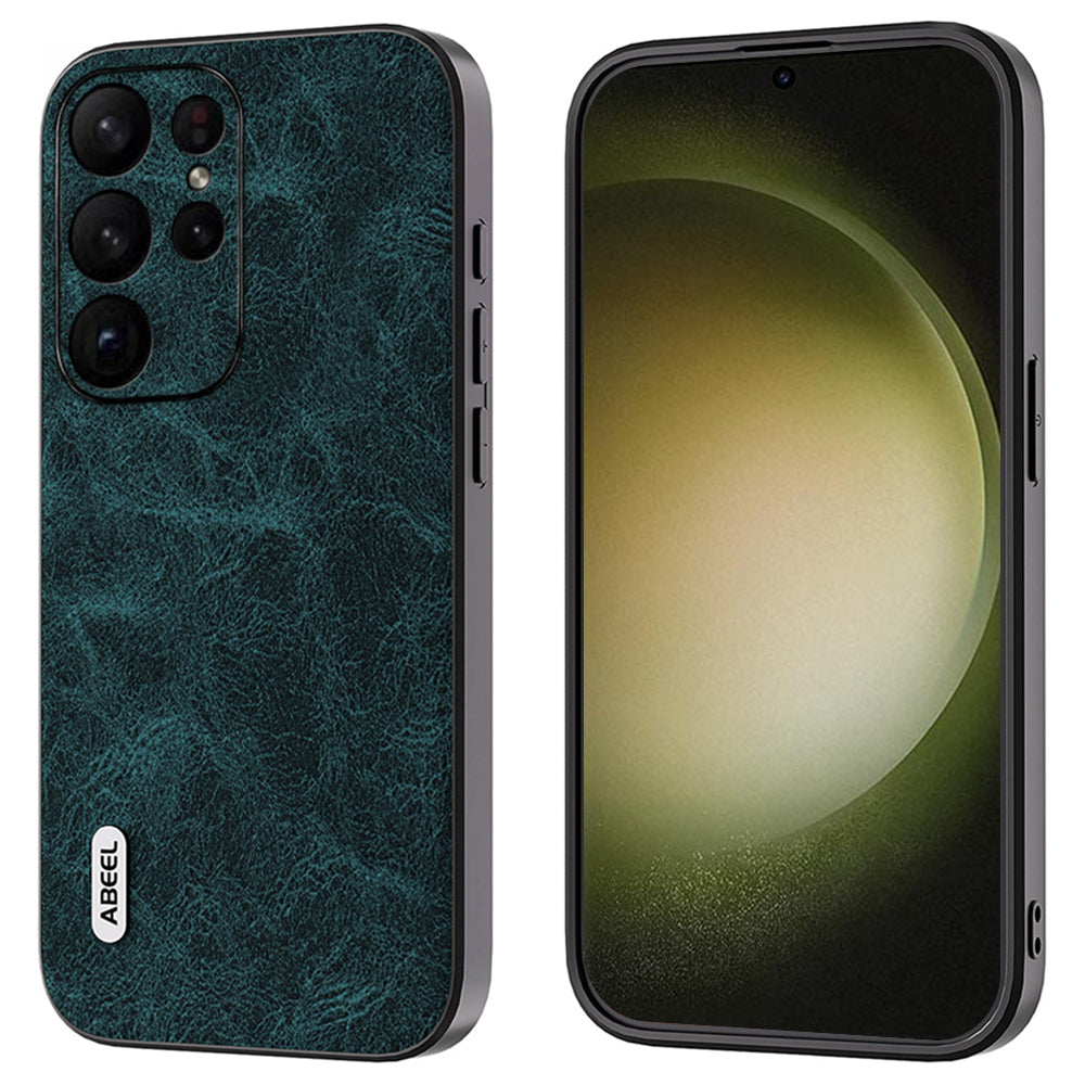 ABEEL For Samsung Galaxy S24 Ultra Leather Phone Back Case Fantasy Lychee Texture Cover - Blue