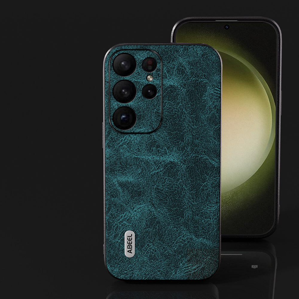 ABEEL For Samsung Galaxy S24 Ultra Leather Phone Back Case Fantasy Lychee Texture Cover - Blue