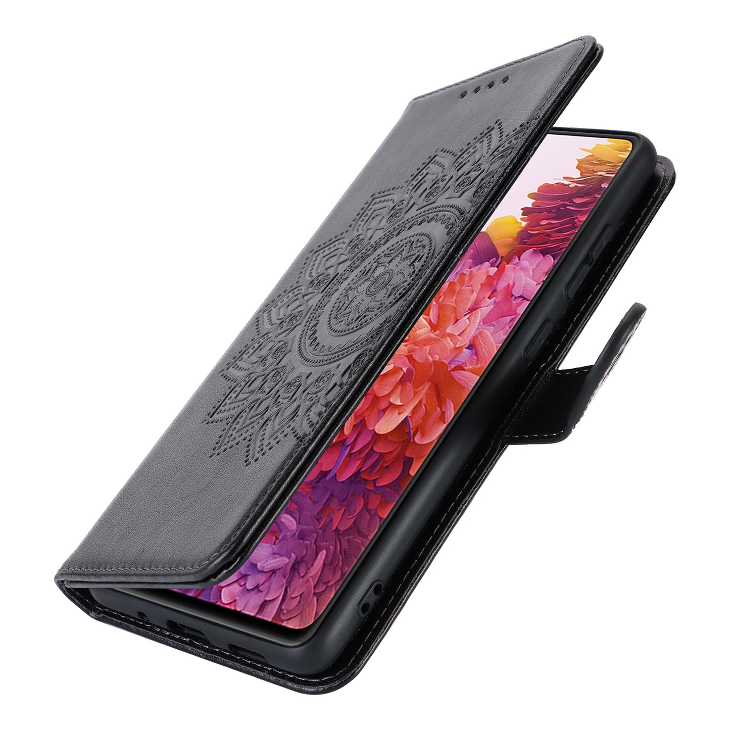 For Samsung Galaxy S20 FE 4G / FE 5G / S20 Lite / S20 FE 2022 Case R61 Texture Wallet PU Leather Phone Cover - Black