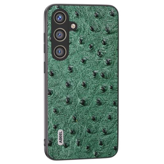 ABEEL For Samsung Galaxy S24 Ostrich Texture Case Camera Protection Phone Cover - Green