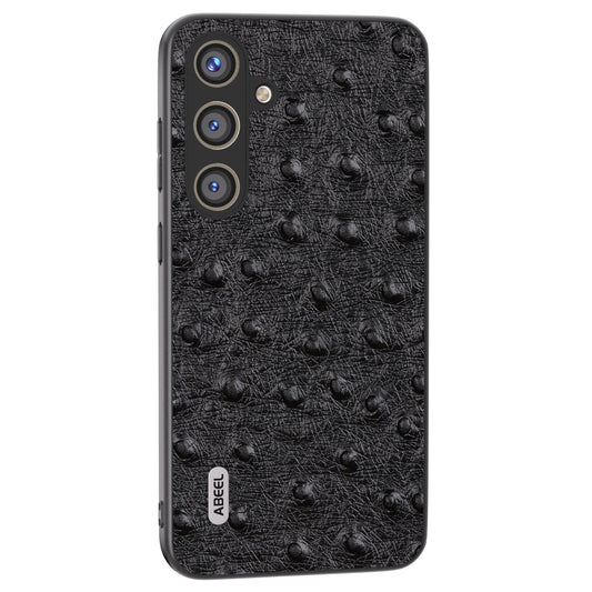 ABEEL For Samsung Galaxy S24 Ostrich Texture Case Camera Protection Phone Cover - Black