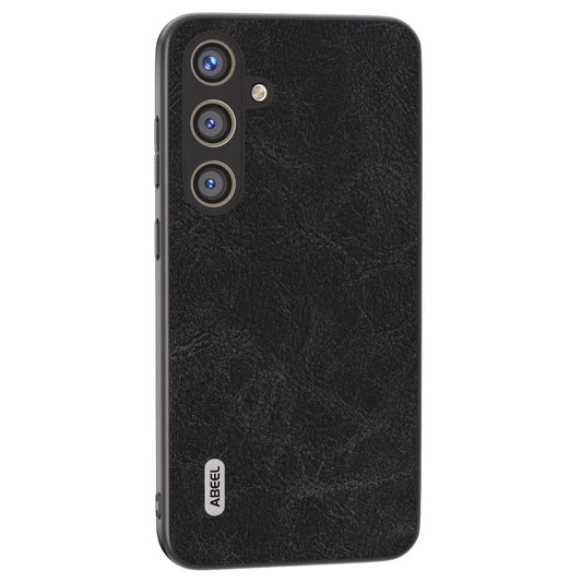ABEEL For Samsung Galaxy S24+ PU Leather Phone Cover Litchi Texture Protective Case - Black