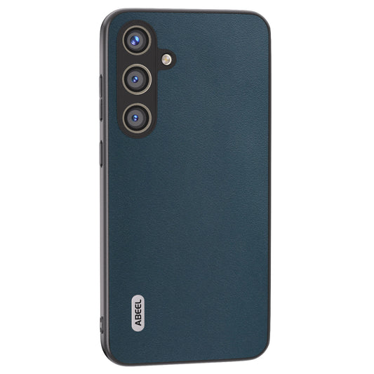 ABEEL For Samsung Galaxy S24+ Nappa Pattern Case Genuine Cow Leather Shockproof Cover - Green