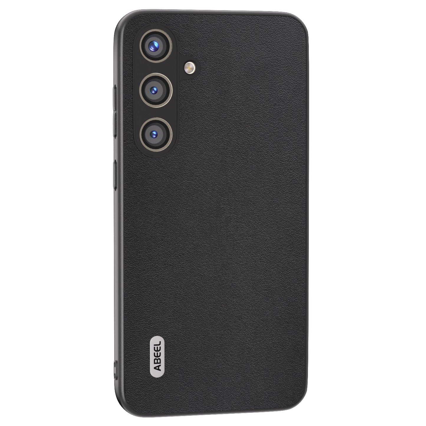 ABEEL For Samsung Galaxy S24 Case Nappa Texture Genuine Cow Leather Phone Cover Non-Slip - Black